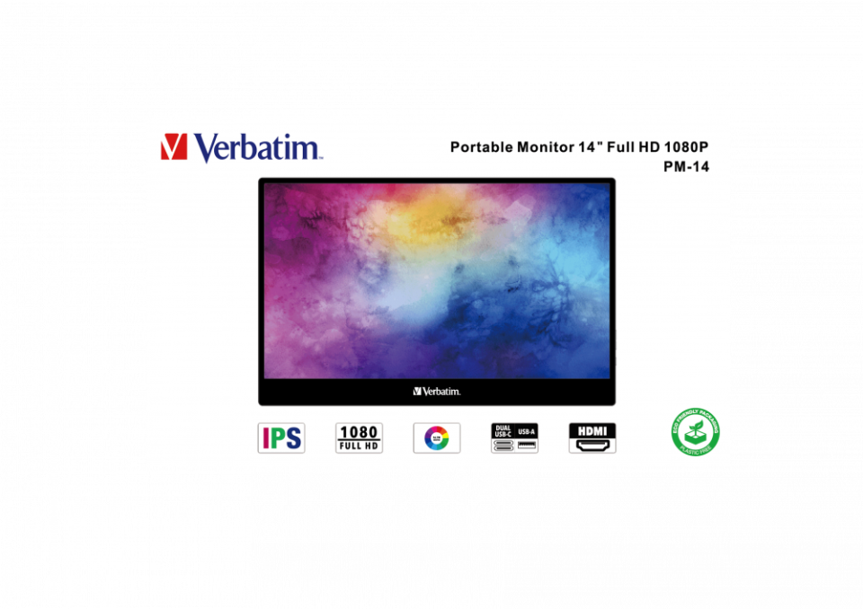 VERBATIM 49591 V PMT-14 Touch Monitor 14''