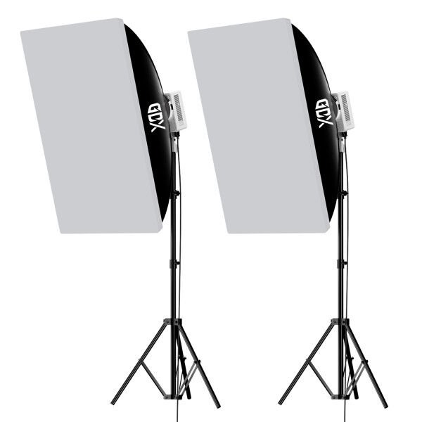 Gdx XL-Kit 2 COB LED Youtube Sürekli Video ve Fotoğraf Işık İkili Set + Gdx BW-6090 Softbox