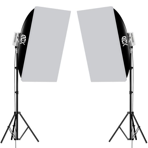 Gdx XL-Kit 2 COB LED Youtube Sürekli Video ve Fotoğraf Işık İkili Set + Gdx BW-6090 Softbox