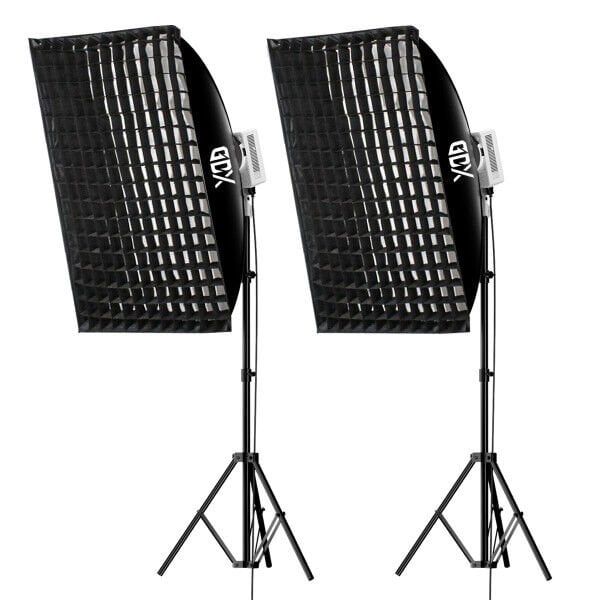 Gdx XL-Kit 2 COB LED Youtube Sürekli Video ve Fotoğraf Işık İkili Set + Gdx BW-6090 Gridli Softbox