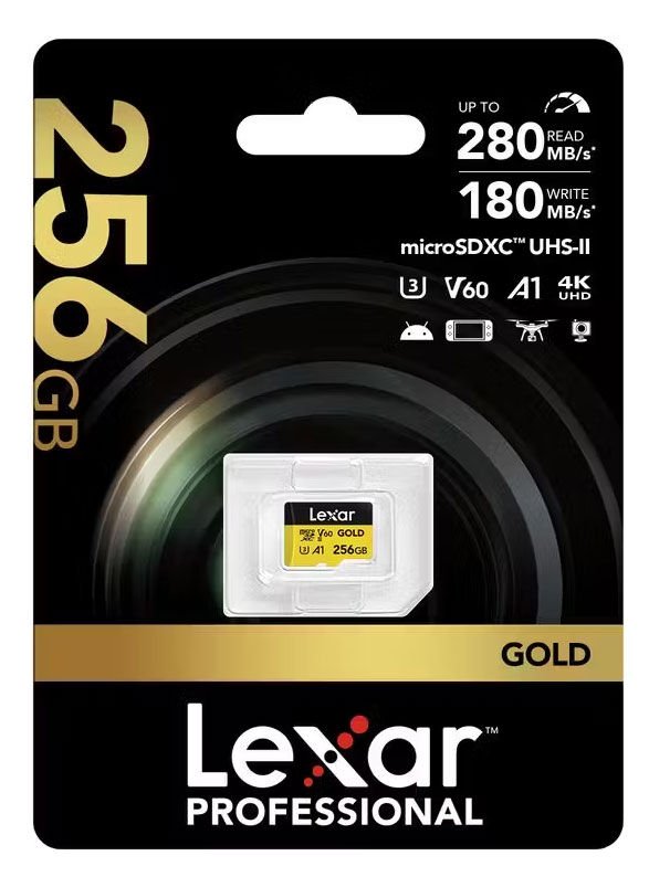 Lexar Professional 256GB Gold MicroSD Hafıza Kartı (280MB/s - 180MB/s)