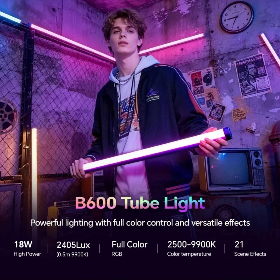 Photoolex B600 60 cm 18.5W APP Kontrollü RGB Tube LED Işık - LS-157-PL