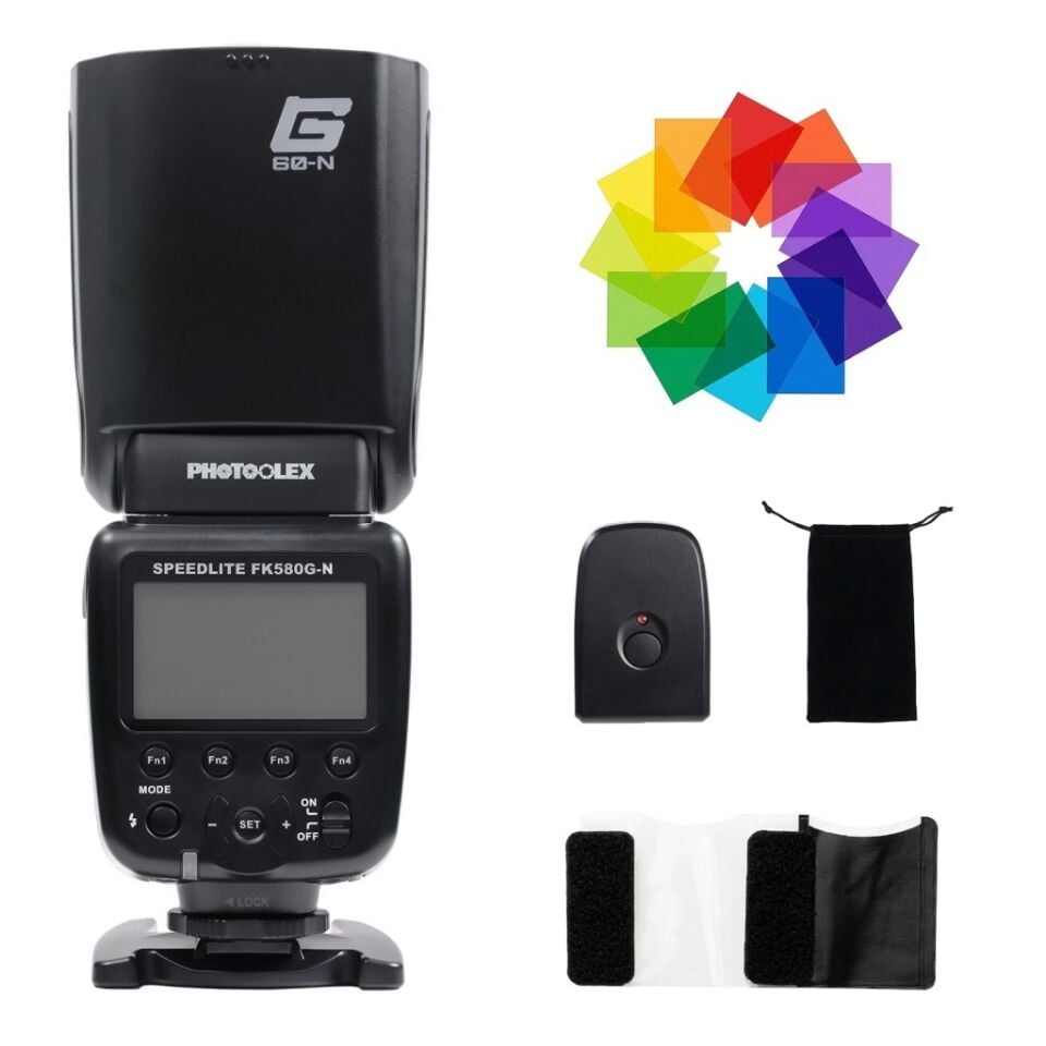 Photoolex G60 FK580G-N GN60 TTL HSS Nikon Uyumlu Speedlite Flaş - TF-LS-068DF-NY-PL