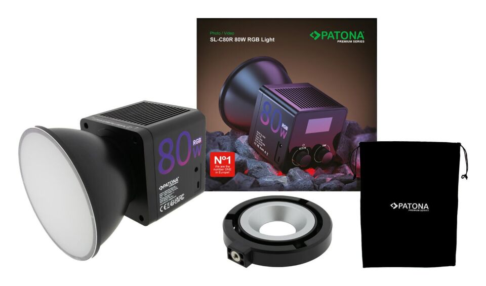 PATONA 4245 SL-80R 80W RGB LED Hızlı Kurulum  60cm Octagon Softbox Video ve Fotoğraf ışığı Çiftli Kit