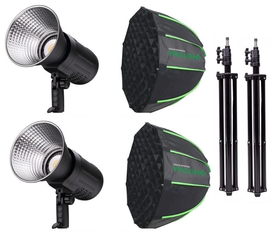 PATONA 4275 LED 80W RGB Hızlı Kurulum  60cm Octagon Softbox Fotoğraf ve Video Işığı Çiftli Kit