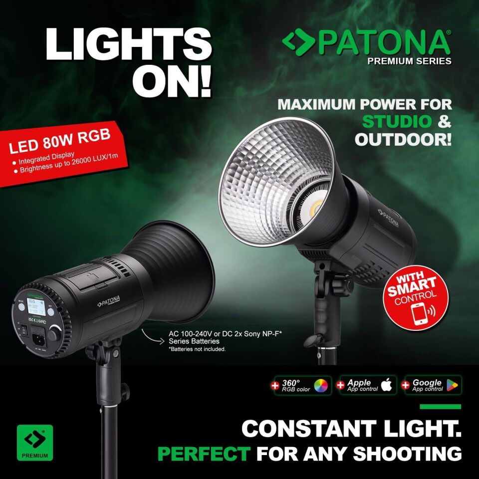 PATONA 4275 LED 80W RGB Hızlı Kurulum  60cm Octagon Softbox Fotoğraf ve Video Işığı Tekli Kit