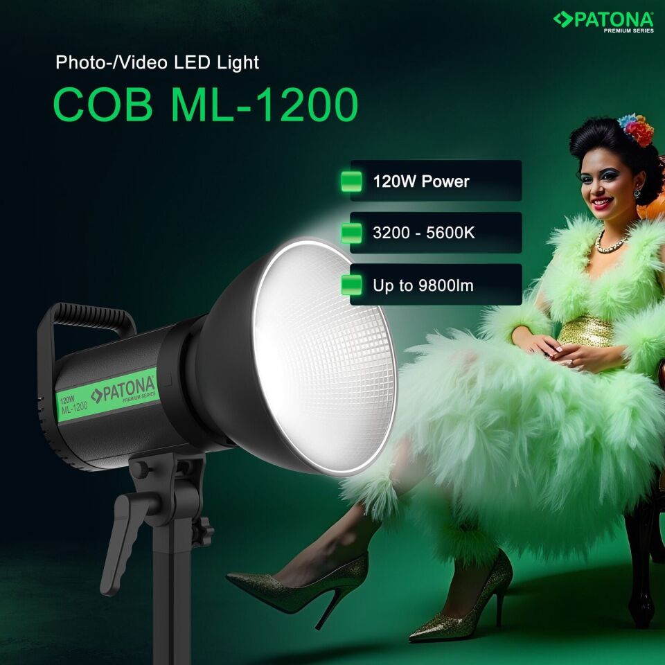 PATONA 4198 ML-1200 120W Bi-Color LED Hızlı Kurulum  60cm Octagon Softbox Tekli Işık Kiti