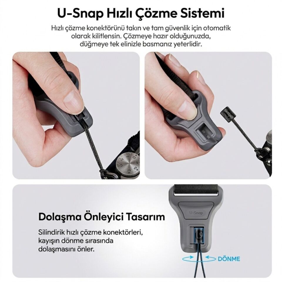 Ulanzi CSS1 U-Snap Kamera Omuz Askısı Shadow Black Siyah - B194