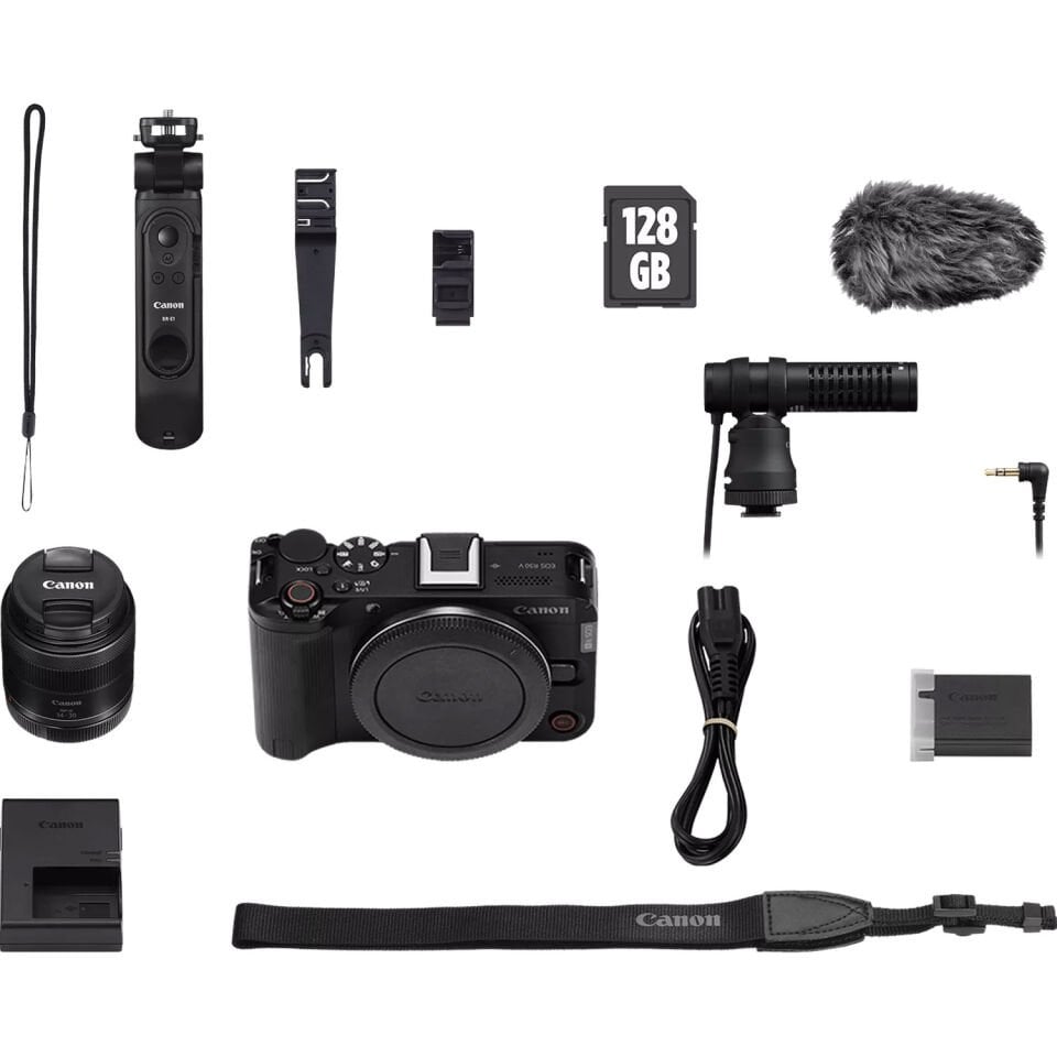 Canon EOS R50 V  Content Creator Kit (128GB SD Kart Dahil)