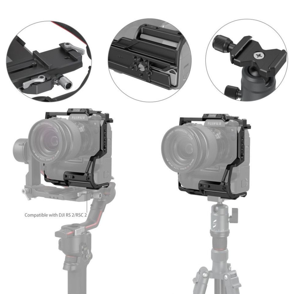 SmallRig 3933  FT-XH / VG-XH Pil Yuvası  ile FUJIFILM X-H2 / X-H2S için  Çok Fonksiyonlu Kafes