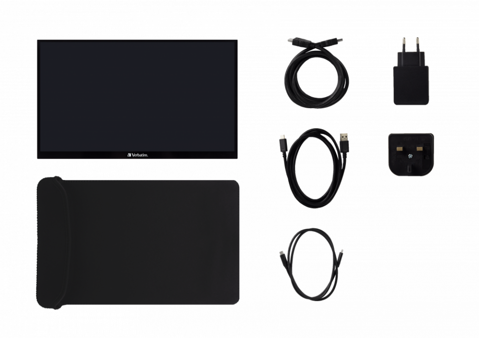 Verbatim Taşınabilir Monitör  Dokunmatik 15,6 1080P Usb-C Metal Kasa-(49592)