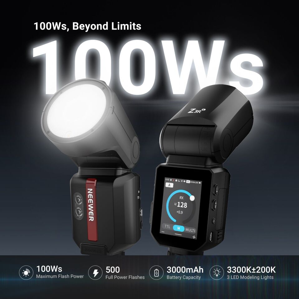 NEEWER Z3R-C 100Ws 2.4G TTL Yuvarlak Tepe Flaşı (Canon)