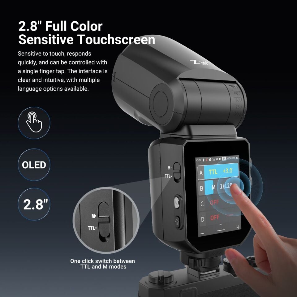 NEEWER Z3R-C 100Ws 2.4G TTL Yuvarlak Tepe Flaşı (Canon)