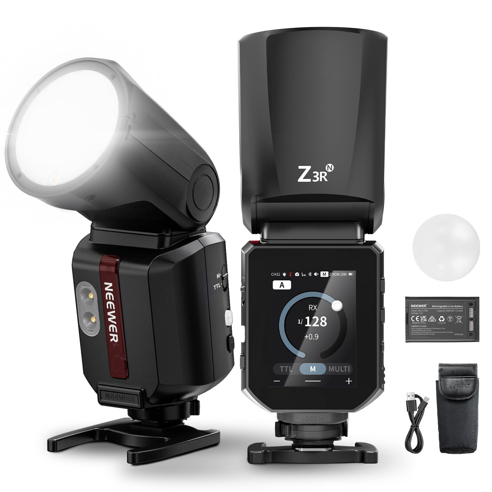NEEWER Z3R-N 100Ws 2.4G TTL Yuvarlak Tepe Flaşı (Nikon)