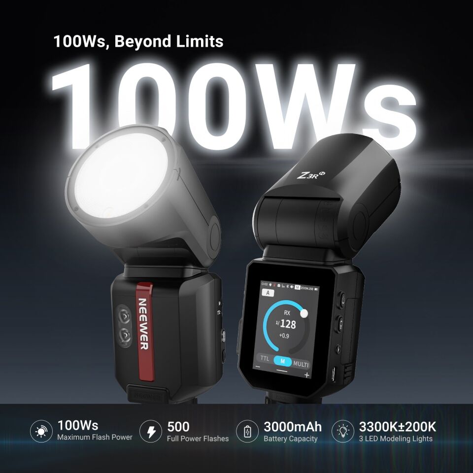 NEEWER Z3R-N 100Ws 2.4G TTL Yuvarlak Tepe Flaşı (Nikon)