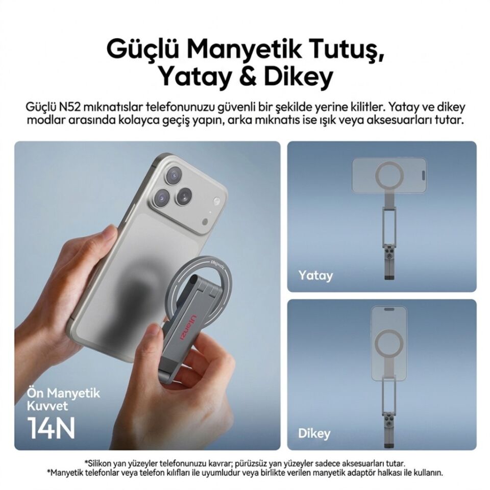 Ulanzi MA62 Katlanabilir Çok Açılı Manyetik Telefon Tripodu Standı - S096