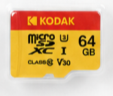 Kodak 64GB UHS-I U3 A1 V30PRO Micro SD Hafıza Kartı