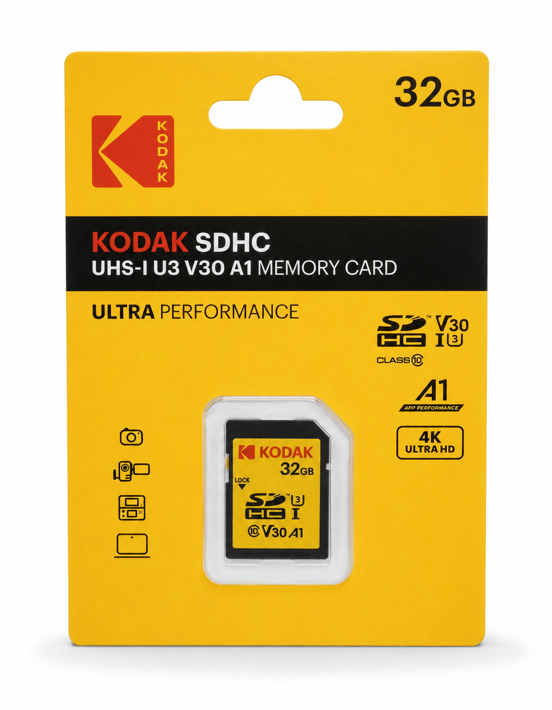 Kodak 32GB UHS-I U3 V30 A1 SD Hafıza Kartı