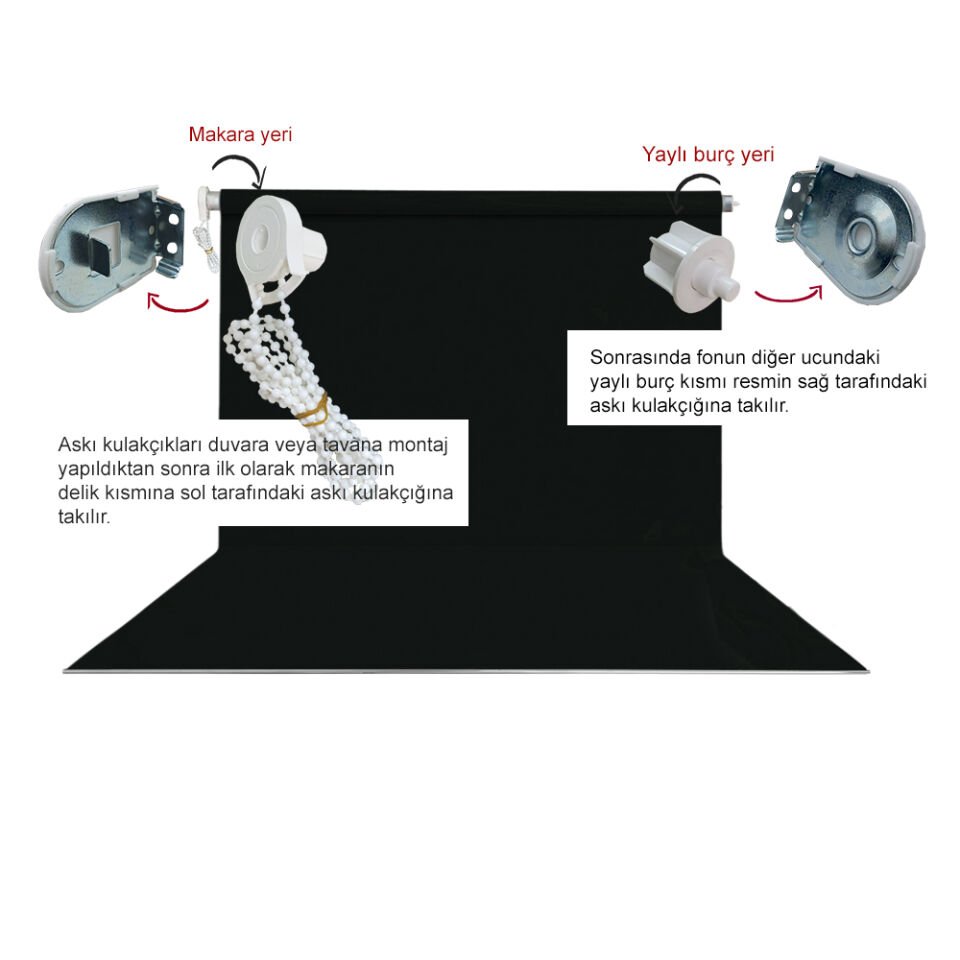 HS STÜDYO TEKNİK 190X400CM SİYAH FON PERDESİ SETİ