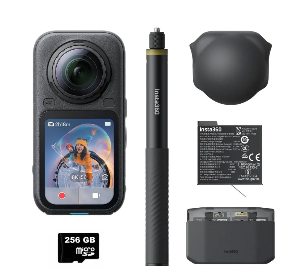 Insta360 X6 360° Aksiyon Kamerası Essentials Bundle + 256GB MicroSD