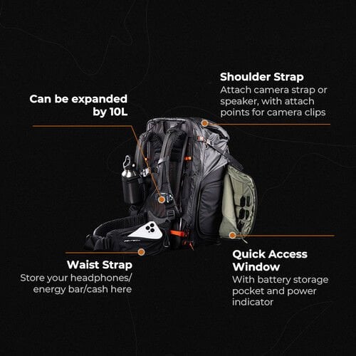 PGYTECH OnePro Flex Backpack (Space Black, 40L)