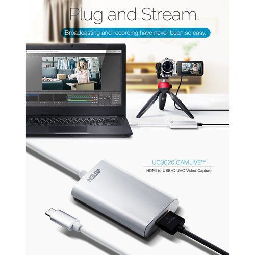 Aten Camlive UC3020 HDMI to USB-C UVC Video Capture Adaptörü