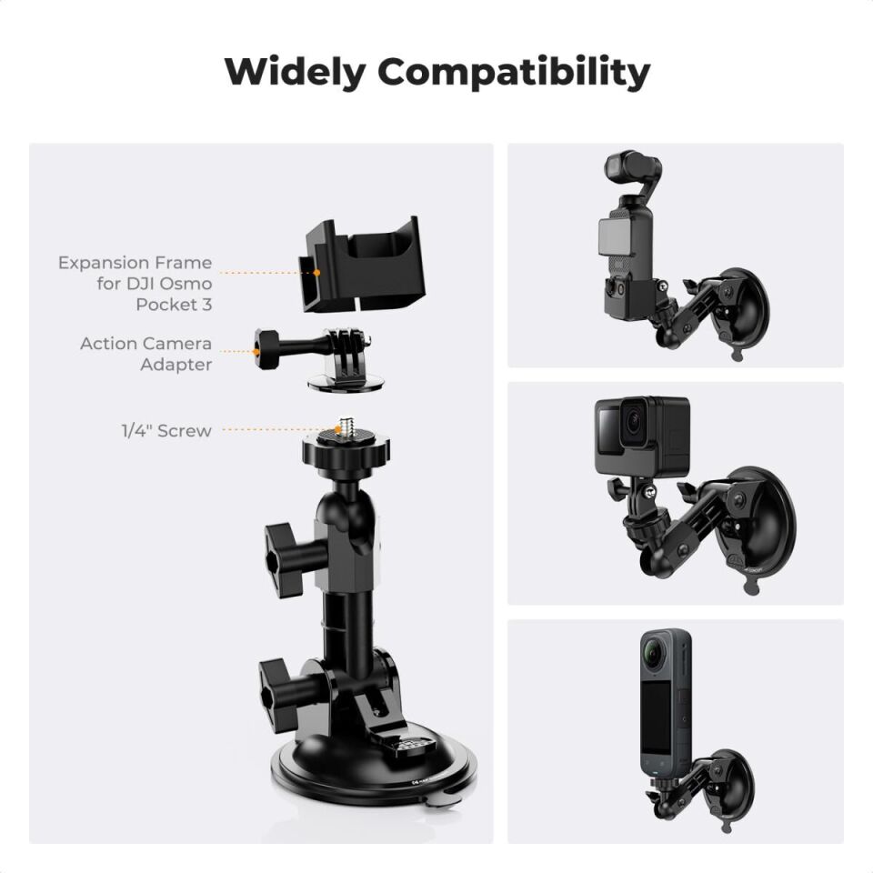 K&F Concept KF31.165 DJI Osmo Pocket 3/4  GoPro Hero 13/12/11/10/9  DJI Osmo Action 3/4/5 /6 Insta360 X5/X4 Vantuz
