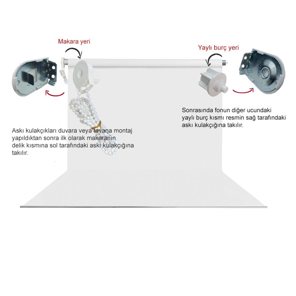 HS STÜDYO TEKNİK 65X120CM BEYAZ FON PERDESİ SETİ