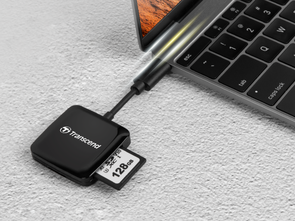 TRANSCEND TS-RDC3 SD/MICRO SD CARD READER, USB 3.2 Gen 1, BLACK, TYPE C